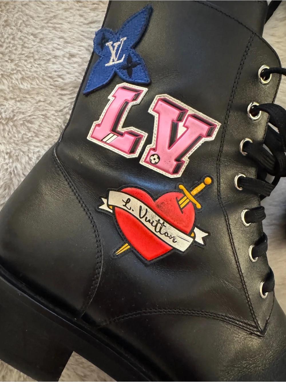 Louis Vuitton Women's Monogram Territory Flat High Ranger Boots Leather
